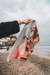 Embroidered silk scarf